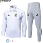 Felpa Da Allenamento Set Completo Real Madrid 25-26 Bianco Grigio Felpa Da Allenamento Set Completo Real Madrid 25-26 Bianco Grigio