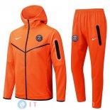 Giacca Felpa Cappuccio Set Completo Paris Saint Germain 22-23 Arancione