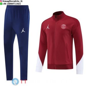 Giacca Lunga Zip Set Completo Paris Saint Germain 25-26 Blu Rosso Bianco