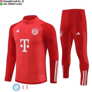 Felpa Da Allenamento Set Completo Bayern Monaco 23-24 Rosso Bianco