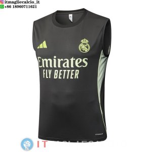 Senza Maniche Maglia Real Madrid 2025/2026 Grigio Verde