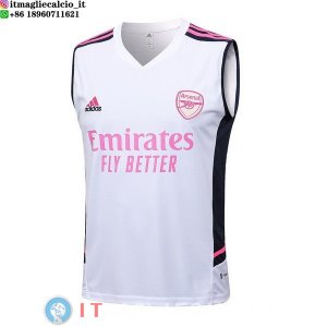 Senza Maniche Maglia Arsenal 2023/2024 Bianco Rosa