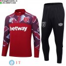 Felpa Da Allenamento Set Completo West Ham United 22-23 Rosso Nero