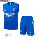 Senza Maniche Set Completo Maglia Real Madrid 2025/2026 Blu Bianco