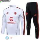 Tuta da Allenamento AC Milan Mezza Cerniera AC Milan 25-26 Bianco Nero Rosso