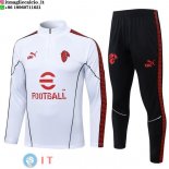 Tuta da Allenamento AC Milan Mezza Cerniera AC Milan 25-26 Bianco Nero Rosso