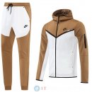 Giacca Felpa Cappuccio Set Completo Nike 22-23 Giallo I Bianco