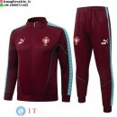 Giacca Full Zip e Pantaloni Allenamento Portogallo 2026 Borgogna