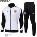 Giacca Lunga Zip Set Completo Corinthians Paulista 25-26 Bianco Nero