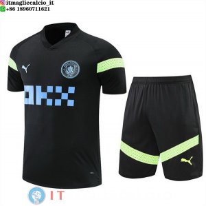 Formazione Set Completo Maglia Manchester city 2022/2023 Nero II Verde