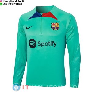 Felpa Da Allenamento Barcellona 23-24 Verde Rosso Blu