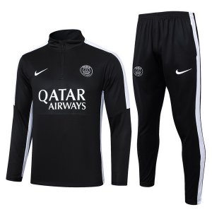 Felpa Da Allenamento Bambino Set Completo PSG 23-24 Nero Bianco