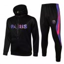 Giacca Felpa Cappuccio Set Completo Paris Saint Germain 21-22 Nero Purpureo