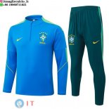 Tuta da Allenamento Bambino Brasile Mezza Cerniera 2026 Blu Verde