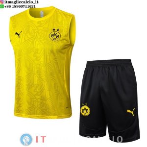 Senza Maniche Set Completo Maglia Borussia Dortmund 2024/2025 Giallo I Nero