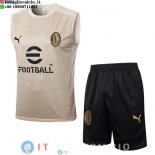 Senza Maniche Set Completo Maglia AC Milan 2025/2026 Giallo Nero