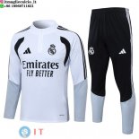 Felpa Da Allenamento Set Completo Real Madrid 26-27 Bianco Grigio Nero Felpa Da Allenamento Set Completo Real Madrid 26-27 Bianco Grigio Nero