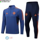 Felpa Da Allenamento Set Completo Manchester United 22-23 Purpureo Nero