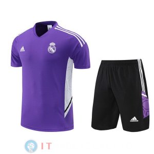 Formazione Maglia Set Completo Real Madrid 2022/2023 Purpureo Nero Bianco