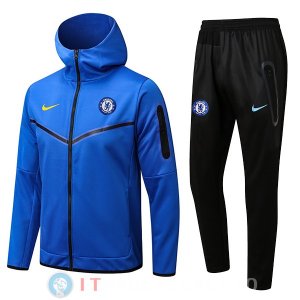 Felpa Cappuccio Set Completo Chelsea 22-23 Blu