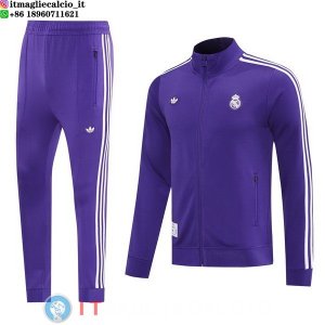 Giacca Lunga Zip Set Completo Real Madrid 25-26 Purpureo