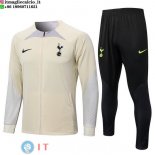 Giacca Set Completo Lunga Zip Tottenham Hotspur 22-23 Bianco Giallo Nero