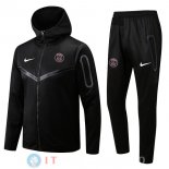 Giacca Felpa Cappuccio Set Completo Paris Saint Germain 22-23 I Nero