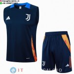 Senza Maniche Set Completo Maglia Juventus 2024/2025 Blu Navy