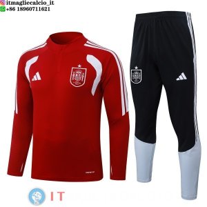 Felpa Da Allenamento Set Completo Spagna 2026 Rosso Nero