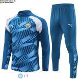 Felpa Da Allenamento Set Completo Manchester city 23-24 Blu Bianco