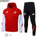 Giacca Felpa Cappuccio Set Completo Arsenal 26-27 Rosso Bianco Nero