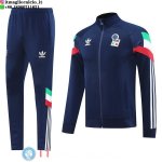 Giacca Set Completo Lunga Zip Italia 2025 Blu Navy Rosso