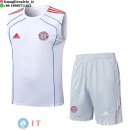 Senza Maniche Set Completo Maglia Bayern Monaco 2025/2026 Bianco Blu