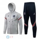 Giacca Felpa Cappuccio Set Completo Paris Saint Germain 21-22 I Grigio Navy