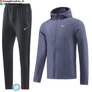 Giacca Felpa Cappuccio Set Completo Nike 2023 Nero Grigio