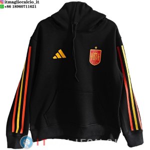 Felpa con Cappuccio Spagna 2026 Nero Rosso