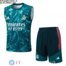 Senza Maniche Set Completo Maglia Real Madrid 2026/2027 Verde Bianco Rosa