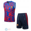 Senza Maniche Set Completo Maglia Barcellona 2022/2023 Rosso Blu