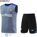 Senza Maniche Set Completo Maglia Inter Milan 2024/2025 Grigio Blu