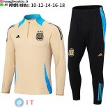 Felpa Da Allenamento Bambino Set Completo Argentina 2024 Giallo Nero