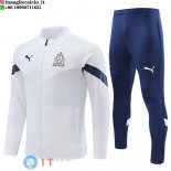 Giacca Set Completo Lunga Zip Marseille 22-23 Bianco I Blu Navy