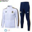 Giacca Full Zip e Pantaloni Allenamento Real Madrid 26-27 Bianco Giallo Blu Navy