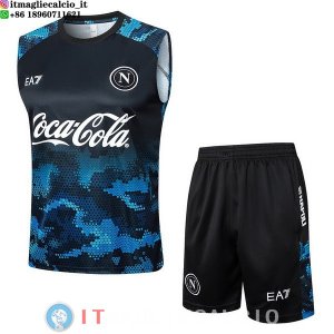 Senza Maniche Set Completo Maglia Napoli 2024/2025 Blu Nero