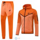 Giacca Felpa Cappuccio Set Completo Nike 22-23 I Arancione