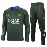 Felpa Da Allenamento Bambino Giocatori Set Completo PSG 23-24 Verde