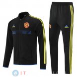 Giacca Set Completo Manchester United 21-22 Nero Giallo