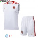 Senza Maniche Set Completo Maglia Bayern Monaco 2025/2026 Bianco Rosso