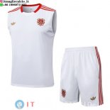 Senza Maniche Set Completo Maglia Bayern Monaco 2025/2026 Bianco Rosso Senza Maniche Set Completo Maglia Bayern Monaco 2025/2026 Bianco Rosso