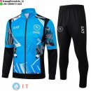 Giacca Lunga Zip Set Completo Napoli 24-25 Blu Nero