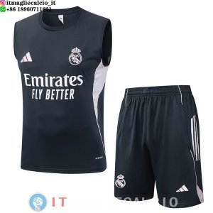 Senza Maniche Set Completo Maglia Real Madrid 2025/2026 Grigio Navy